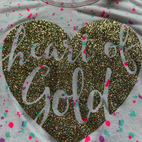 Justice girls 14/16 heart of gold T-shirt - Picture 2 of 2